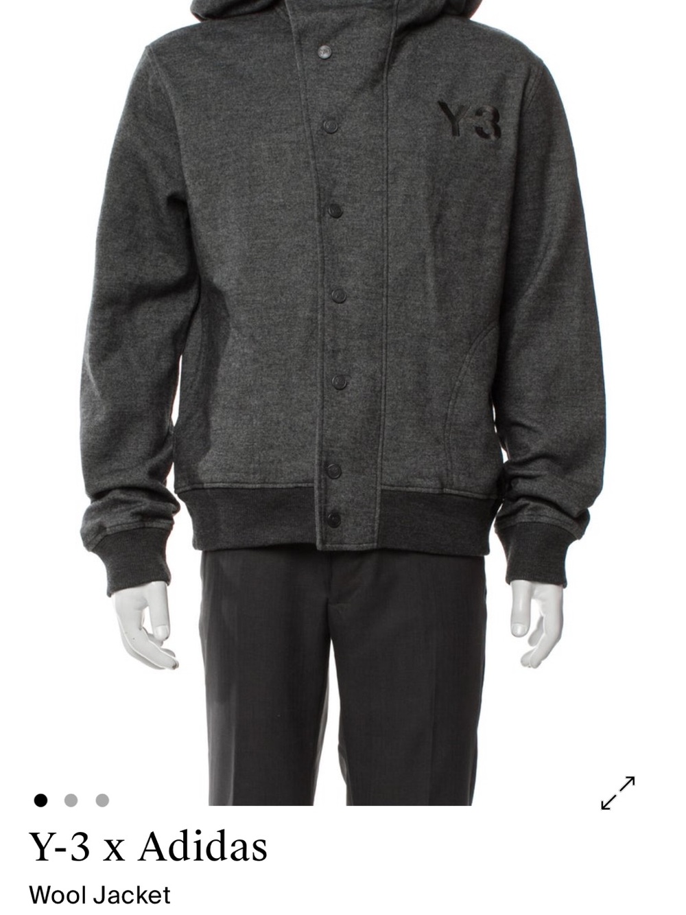 Y's by Yohji Yamamoto Dark Gray Hooded Bomber Jacket